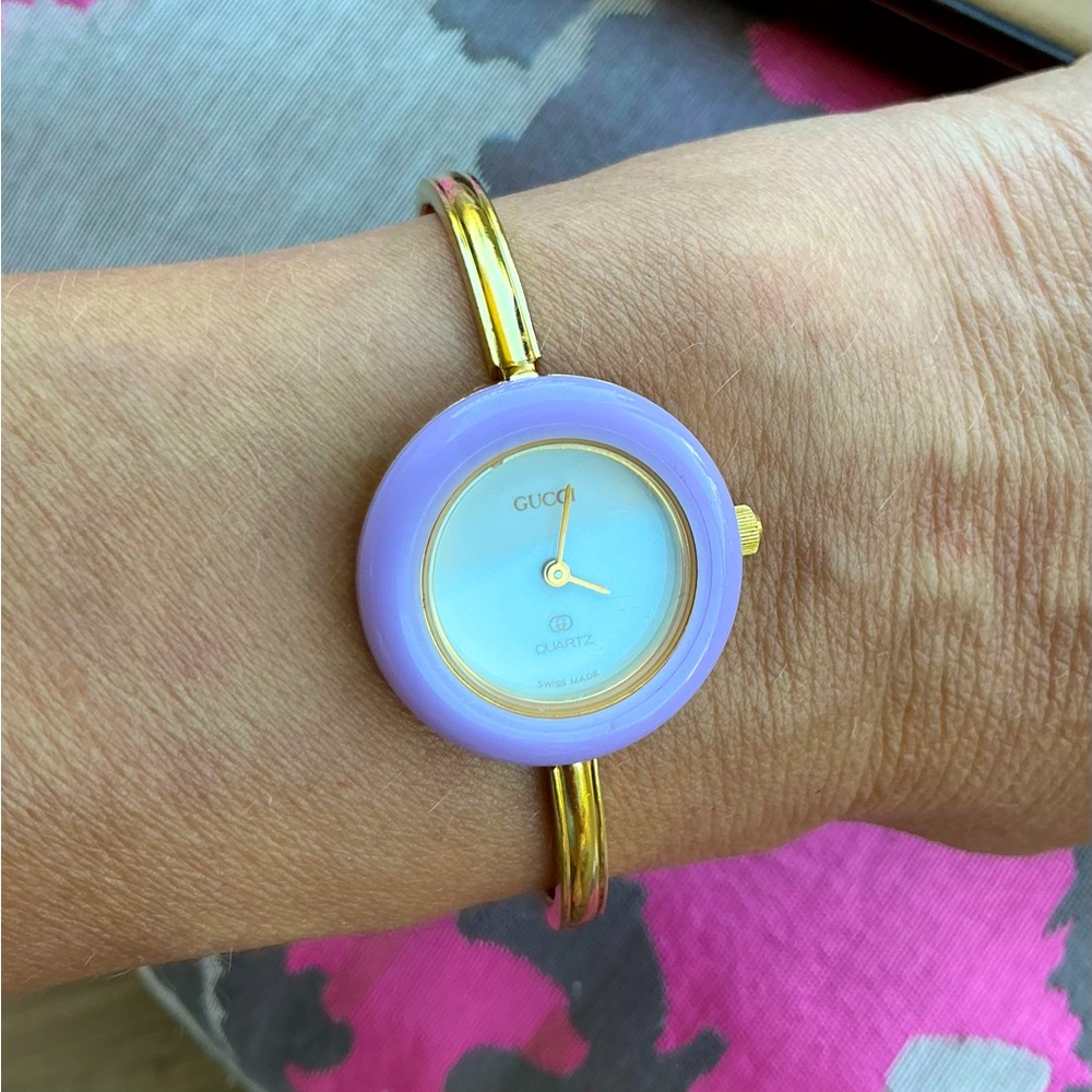 NICE GUCCI bangle watch set 💜🩵💙❤️🤎💗💛💚 - Picture 4 of 14